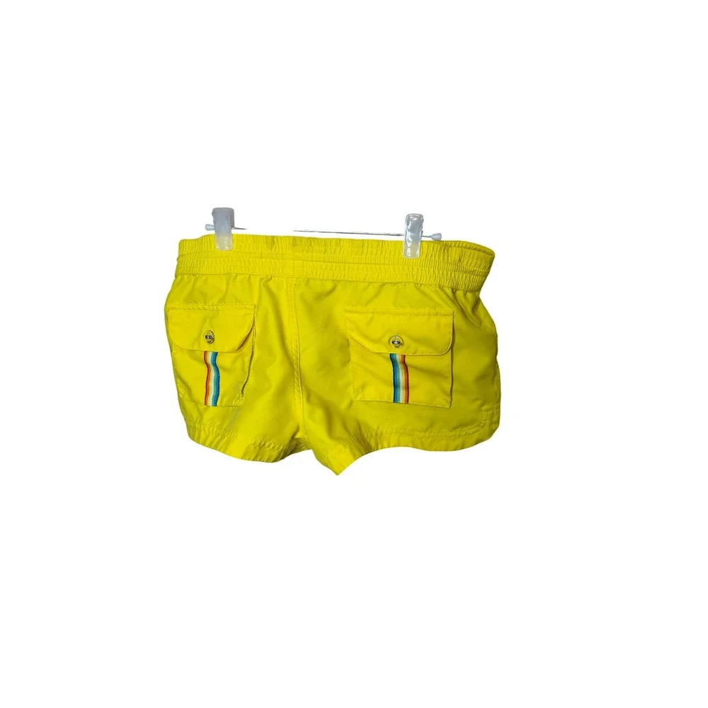 Roxy Women Yellow Board Shorts Size 9 Elastic Waist‎ Drawstring